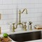 Kingston Brass Bridge Kitchen Faucet with Brass Sprayer, Brushed Brass KS7757BPLBS - alternate 2